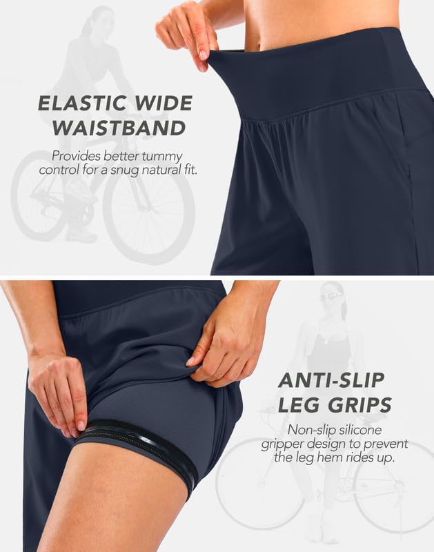 Bikewa Women's Mountain Bike Shorts 4D Padded Cycling Riding Biking Bicycle Biker Cycle Shorts for Women