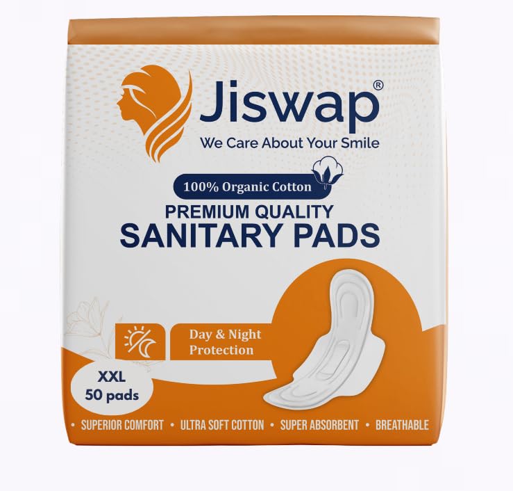 Jiswap Xxl 50 Pads Cotton Soft Sanitary Pads For Women|With Leak Lock Technology|Odour Control|Absorbs Upto 100% Fluid|Up To 12 Hours Of Protection (B0DD7X71Z8) Amazon Price History, Amazon Price Tracker