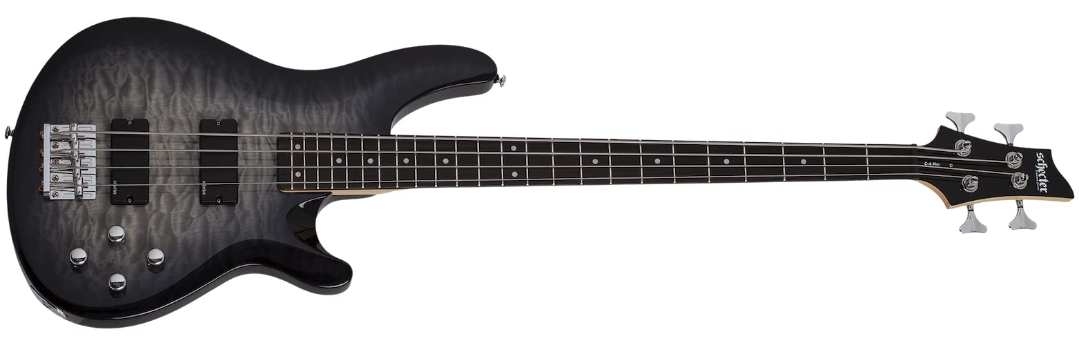 Schecter C-4 Plus Bass Guitar in Charcoal Burst finish