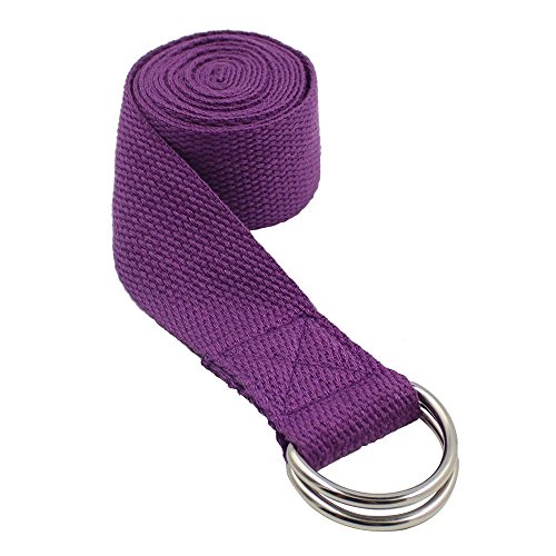 Qinlee Yoga-Gurt Yoga Gürtel für Flexibilität und Physiotherapie Fitness Sport Yoga Tragegurt Yoga-Riemen Yoga Stretching Gürtel (Violet)