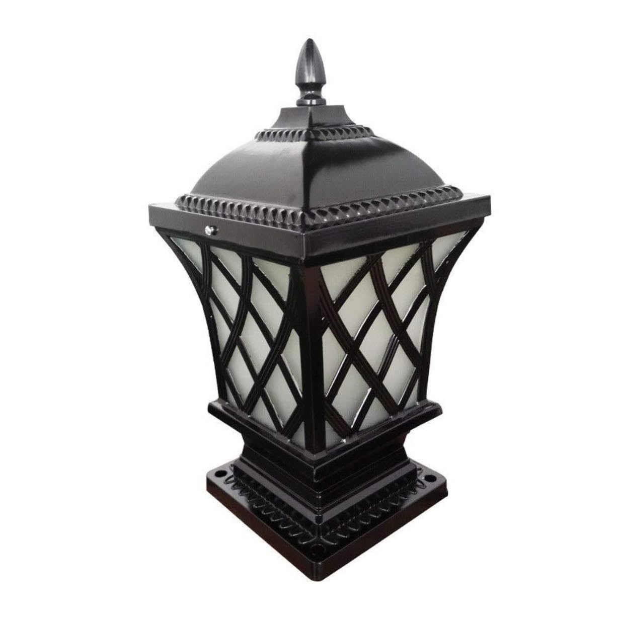 Lampa Słupki Aluminiowa Kolumna Świetlna Na Zewnątrz Trawnika Ogrodzenie Podwórko Słupek Lampa Wodoodporna Europejski Styl Ogród Willa Światło Zewnątrz i Drogę(23.5 * 23.5 * 47cm)