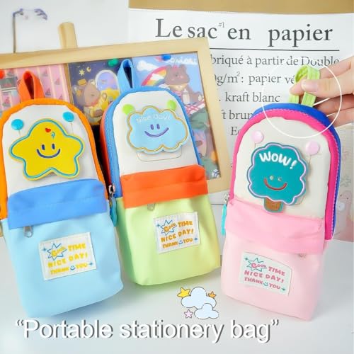 Image of Mini Backpack Pencil Case for Girls Cute Kawaii Pink Pen Pouch with 3D Cartoon Design, Large Capacity Multi Compartment Zipper Organizer, School Supplies Storage Bag for Kids Teens Makeup Use