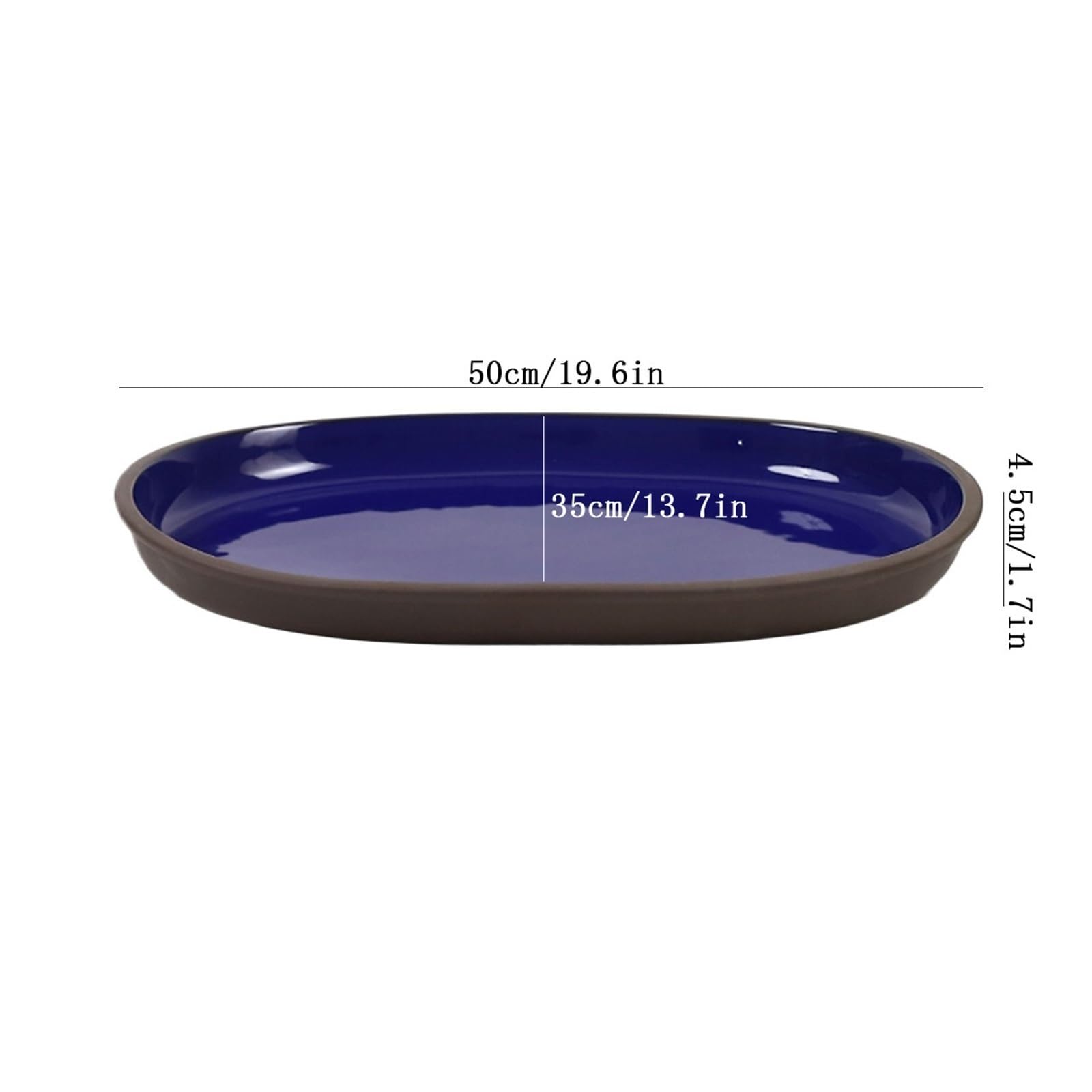 Bandeja decorativa Ellipse cerámica platillo con arreglo floral y decoración