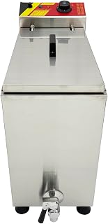 25L Commercial Electric Deep Fryer 1800W Cheese Hot Dog Sticks Fryer with 12 Hooks 60-200℃, Premium Stainless Steel Hot Dog Making Machine for Food Service Business, Corn Dogs/Kebabs 110V