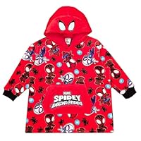 Marvel Spidey Boys Hoodie Spiderman Hooded Fleece Sweatshirt (Spidey, 4-7 Years) Red