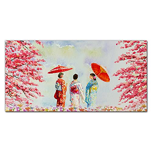 Photo sur verre acrylique fleurs aquarelle décoration d'intérieur 100x50