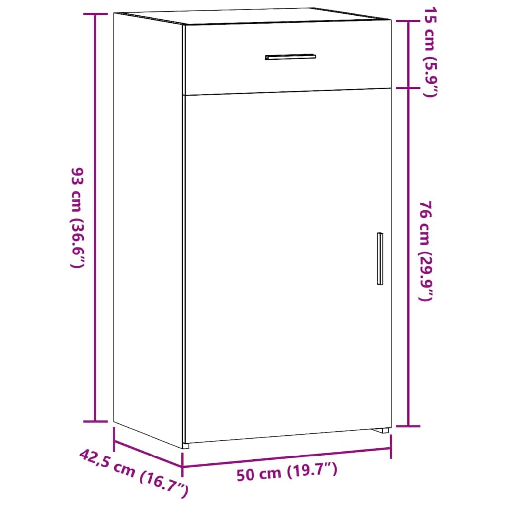 vidaXL Dressoir 30x42,5x93 cm bewerkt hout betongrijs