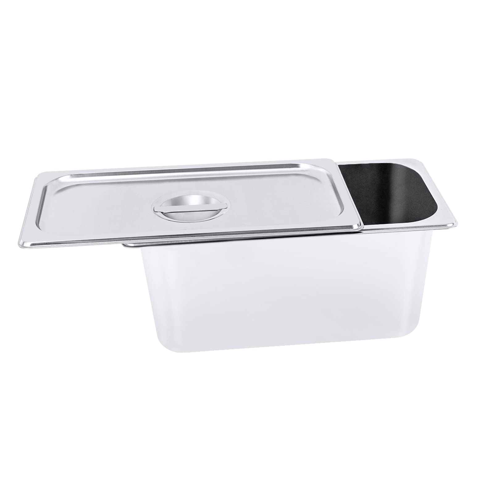 Contenitore per gastronomia in acciaio inox, 4 x 1/3 GastroNorm con coperchio, 6", profondo, per alimenti, torte, hotel, tavolo