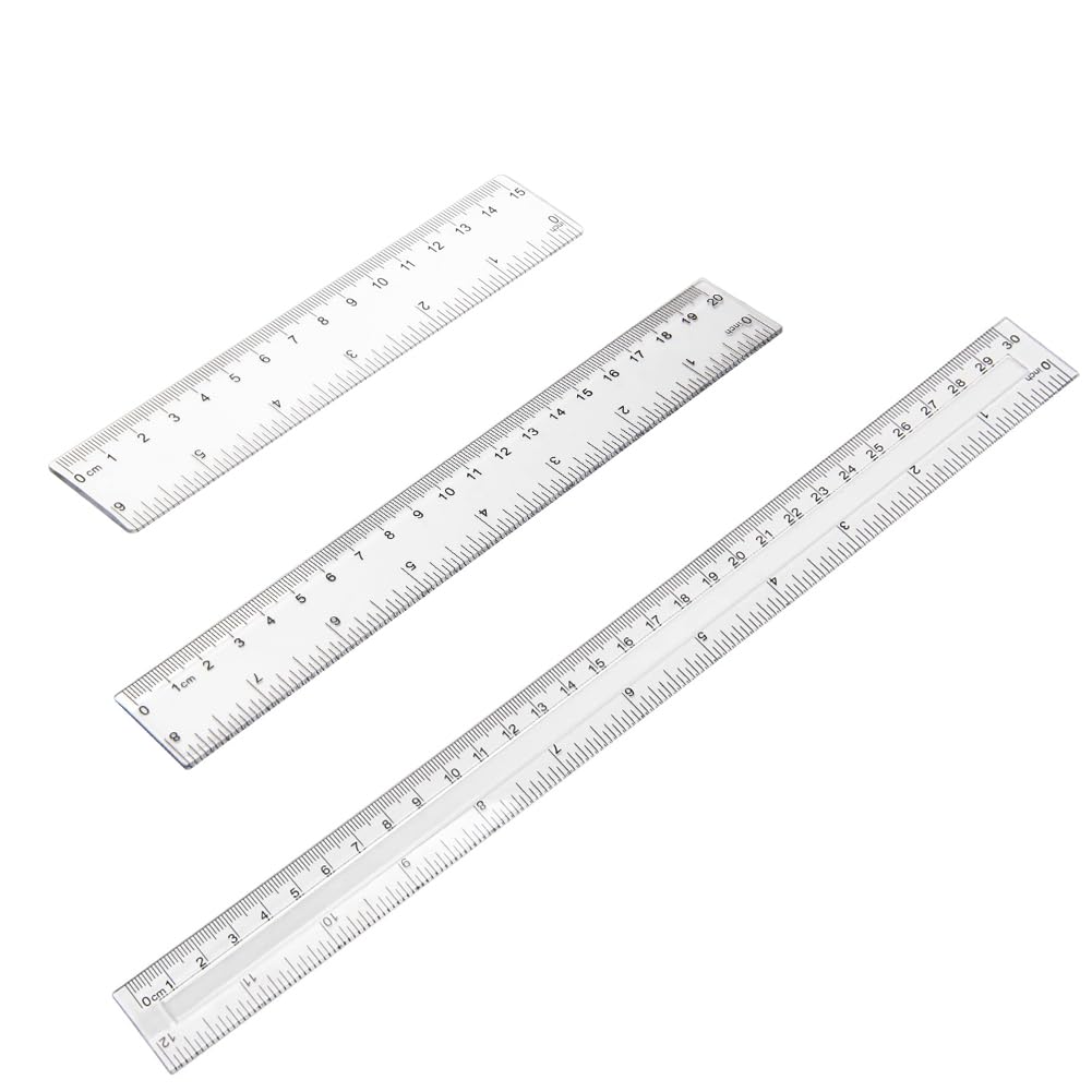 Sponsored Ad – Clear Plastic Ruler Straight Shatterproof Rulers Transparent Rulers for Student School Office Supply Ruler (15cm+20cm+30cm / 6"+8"+12")