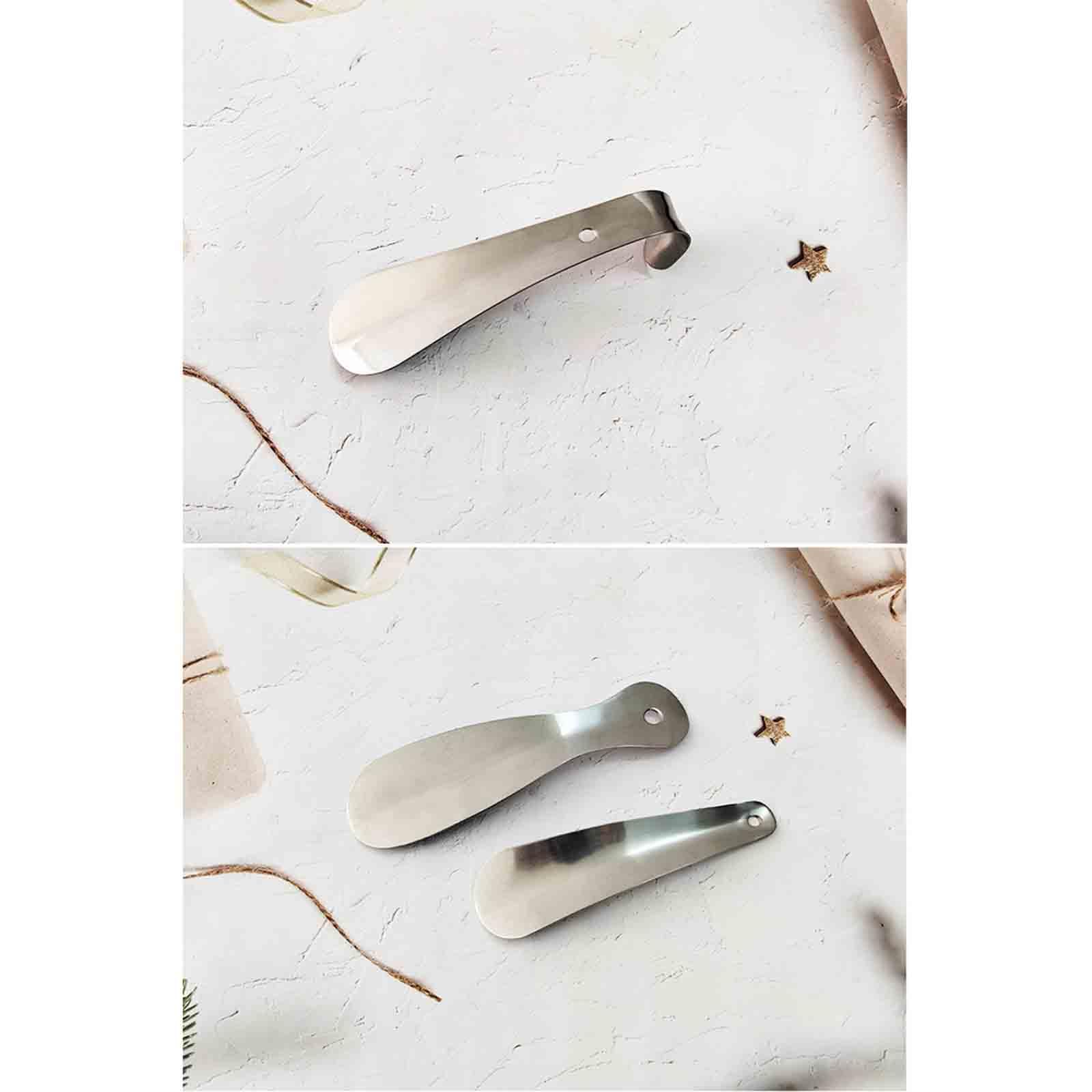 Calzador largo – Calzador de metal con mango largo, fácil de colgar, para hombres y mujeres, ideal para uso mayor, construcción de acero inoxidable