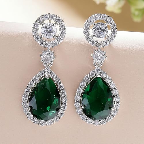 Image of Zeneme Fashion Rhodium Plated Brass Silver Toned Fancy Tear Drop Dangle Earring For Women and Gifts For Girls