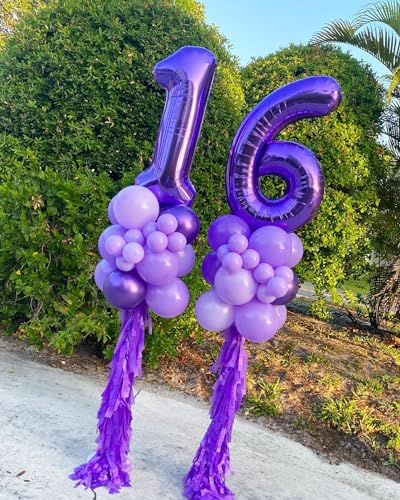 Image of Purple Number 21 Balloon 40 Inch, 21st Birthday Party Decorations, Giant 21 Foil Balloon for Party Supplies