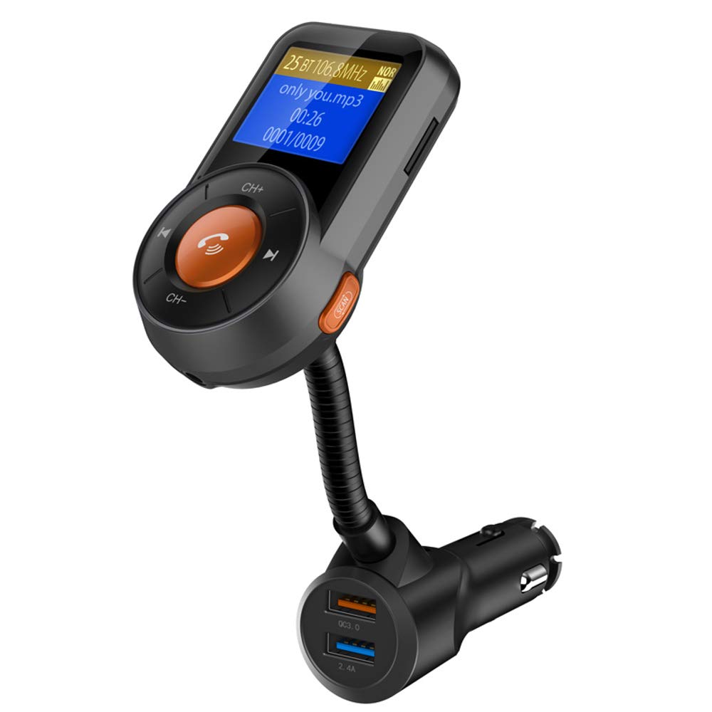 YONGYAO Bt76 Pantalla A Color Bluetooth Mp3 Coche Transmisor de FM Coche Bluetooth Qc3.0 Manos Libres de Carga Rápida