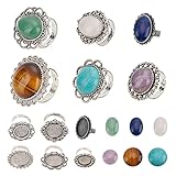 ❤【CABOCHONS DE PIERRE GEMMES MÉLANGÉES】: Quartz Rose Naturel & Aventurine Verte & Lapis Lazuli & Oeil de Tigre & Améthyste, turquoise synthétique et ainsi de suite (comme le montre l'image). Mais comme c'est un produit mixte, le type de pierre est livré au hasard, veuillez vous référer au produit réellement livré.