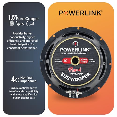 Image of POWERLINK 8 inch Subwoofer Orange