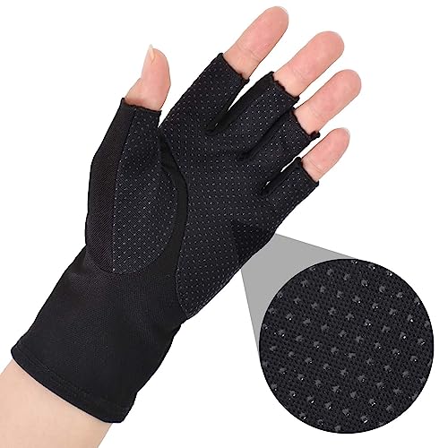 Hommes Gants de Cyclisme Gants Demi-Doigts Courts Gants de Sport Anti-dĂ©rapants Protection Anti-UV Mitaines de Protection Solaire Minces Gants pour Conduite Moto Golf Cyclisme Camping â Image 4