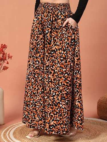 Image of KZULLY | Palazzo for Women | Solid & Printed | Stylish Wide-Leg | Comfortable Elastic Waist Bottomwear