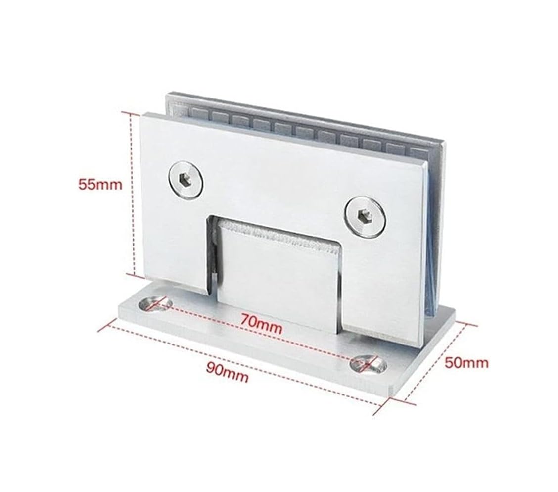 2 szt. Zawiasy do szklanych drzwi bezramowych 90 stopni ze stali nierdzewnej(Brushed Steel)