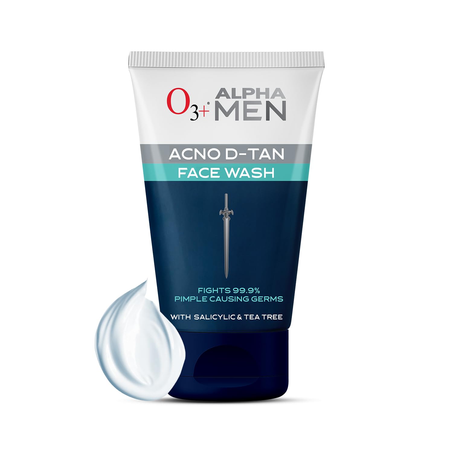 O3+ ALPHA MEN Acno D-TAN Face Wash with Tea Tree 100g for Oily Skin | Detan Face Wash for TAN Removal | Removes Acne and Dirt
