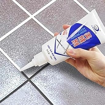 TURIK tiles gap filler, Do It Yourself (DIY) kit for waterproofing of Tiles/Washbasin/Sink/Floor with PROFILING TOOLS for professional sealing and grouting application (180 mL tube white in colour)