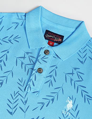 Image of U.S. Polo ASSN. Slim Fit Solid Polo T-Shirt for Men, Pique Knit - Half Sleeves Casual Mens Tshirt