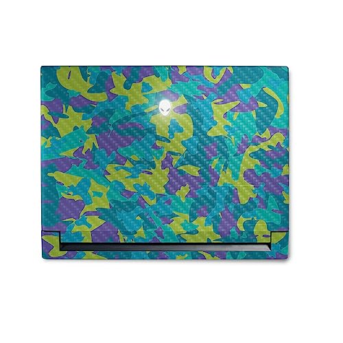 Image of MightySkins Carbon Fiber Skin Compatible with Alienware M18 R1 (2023) Full Wrap Kit - Summer Camouflage | Protective, Durable Textured Carbon Fiber Finish | Easy to Apply | Made in The USA