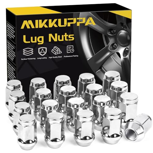 MIKKUPPA M12x1.25 Lug Nuts - Replacement for Nissan Altima Maxima Pathfinder Rogue Sentra, Subaru Outback Forester Aftermarket Wheel - 20pcs Chrome Closed End Lug Nuts