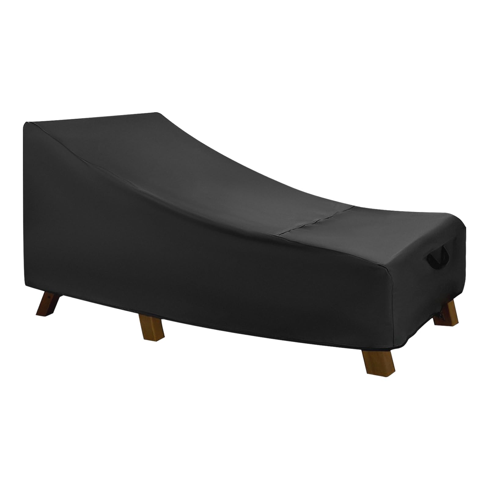 Pxolerig 1PCS Waterproof Patio Lounge Chair Cover Heavy Duty Outdoor Chaise Lounge Covers - 60L x 30W x 30H inch, Black