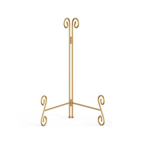HEMYLU Gold Plate Stand 12 Inch Decorative Holder