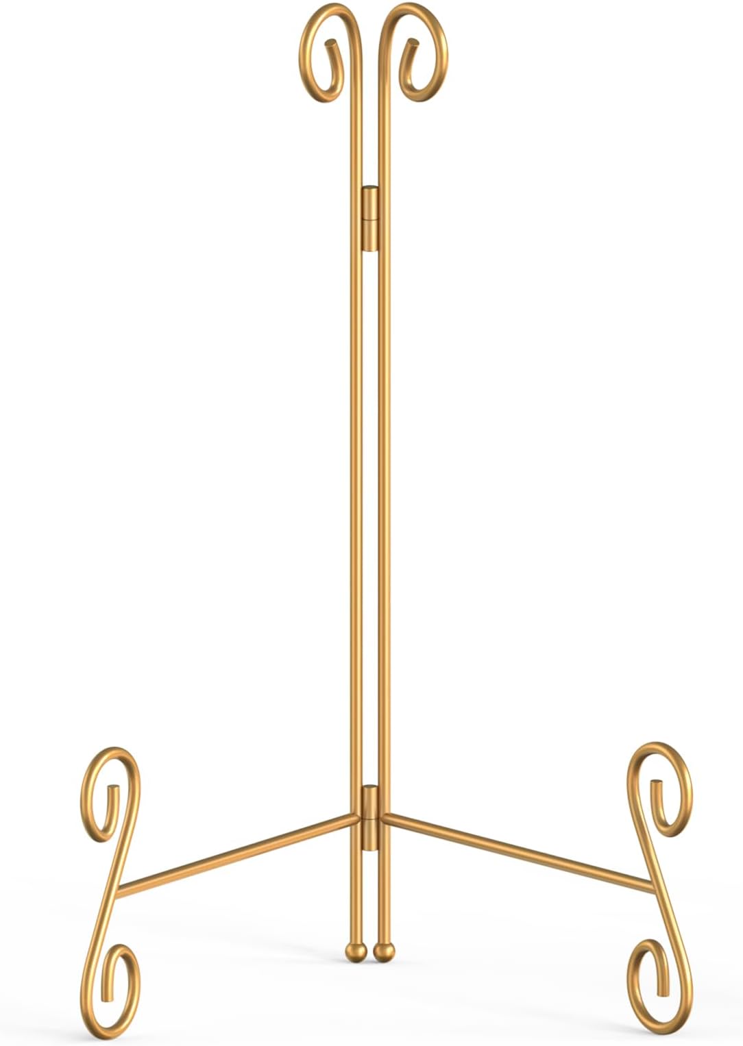 Gold Plate Stand, 12 Inch Decorative Holder for Displaying Platters, Heavy-Duty Metal Easel Stand for Picture, Photo Frame, Books and Round Objects
