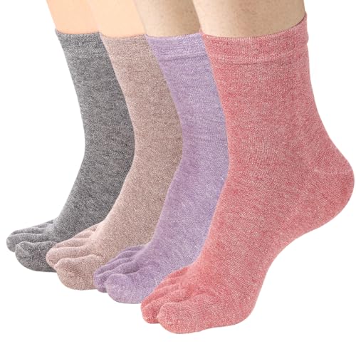 Meaiguo Women's Toe socks For Running Five Finger Socks With Cotton Athletic