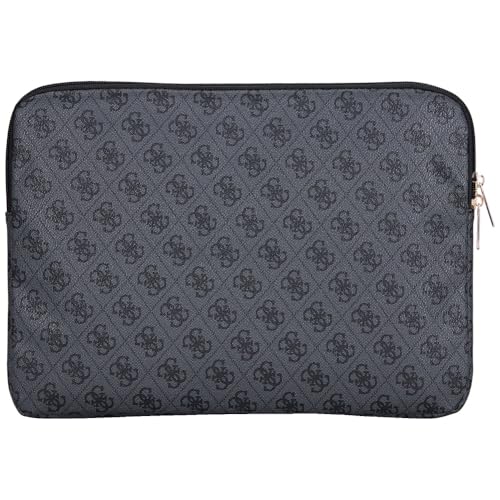 Image of Guess 14-Inch Laptop Sleeve Case Official Licensed by CG MOBILE, Premium PU Leather with 4G Pattren, Zipper Pocket & Iconic Triangle Metal Logo | Stylish Protective Laptop /MacBook Bag for Men & Women