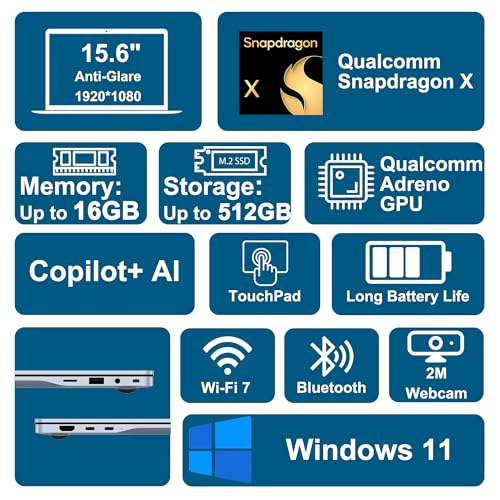 Image of SAMSUNG Galaxy Book4 Edge Laptop 15.6 inch FHD Anti-Glare Qualcomm 8-core Snapdragon X (Up to 45 Tops) 16GB RAM 512GB + 128GB SD Card SSD for Creator Business Professional Win11 ICP Hub w /Copilot+ AI