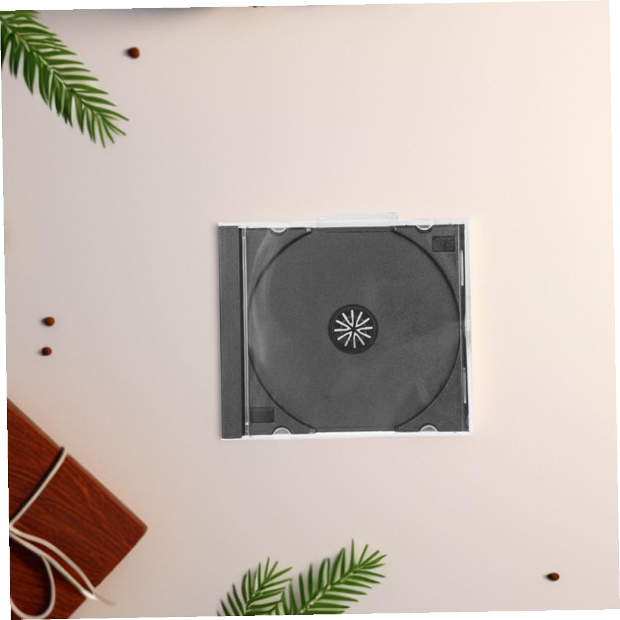 jojofuny Custodia Porta CD Trasparente Quadrata in Plastica Rigida 10 Pezzi Scatola Portadischi Vassoio Nero per Protezione Antigraffio Organizer per Casa Ufficio e Scuola