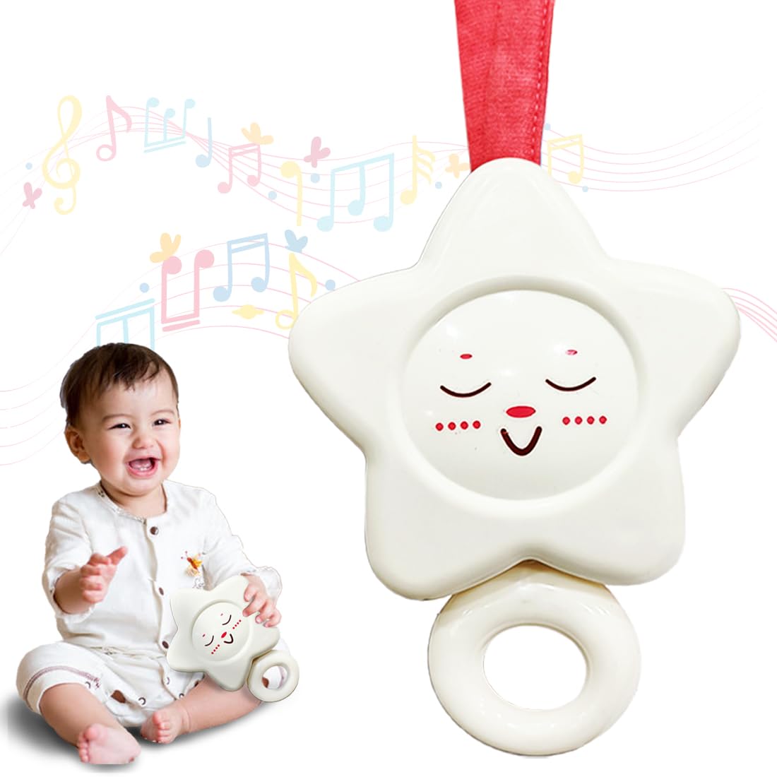 Wembley Star Shaped Hanging Cot Rattle Toy Melodious Musical Star for ...