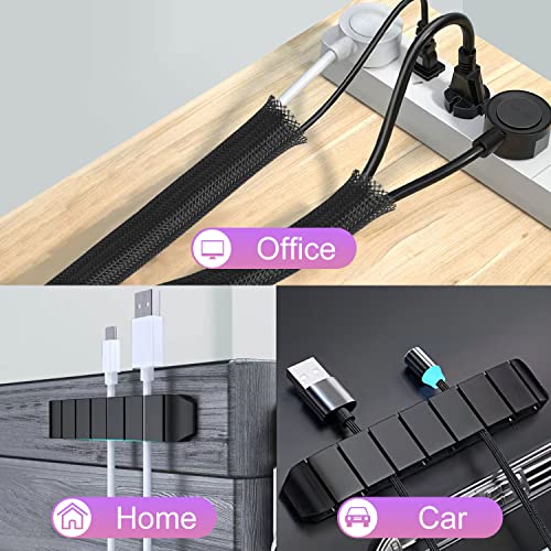 188 Pcs Cord Management With Cable Sleeves,Cable Holders,Zip Tie Mounts,Self Adhesive Rolls,Fastening Tapes And Zip Ties,Cable Management Kit For Organizing Desk,Tv,Car And Office #TOP3