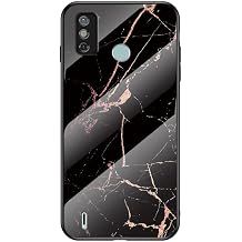 Compatible with Asus Zenfone Max Pro M1 ZB601KL/ZB602K Case,3 in 1 PC Glass Back Panel+TPU Silicone Anti-Drop Phone Case Cover Glod
