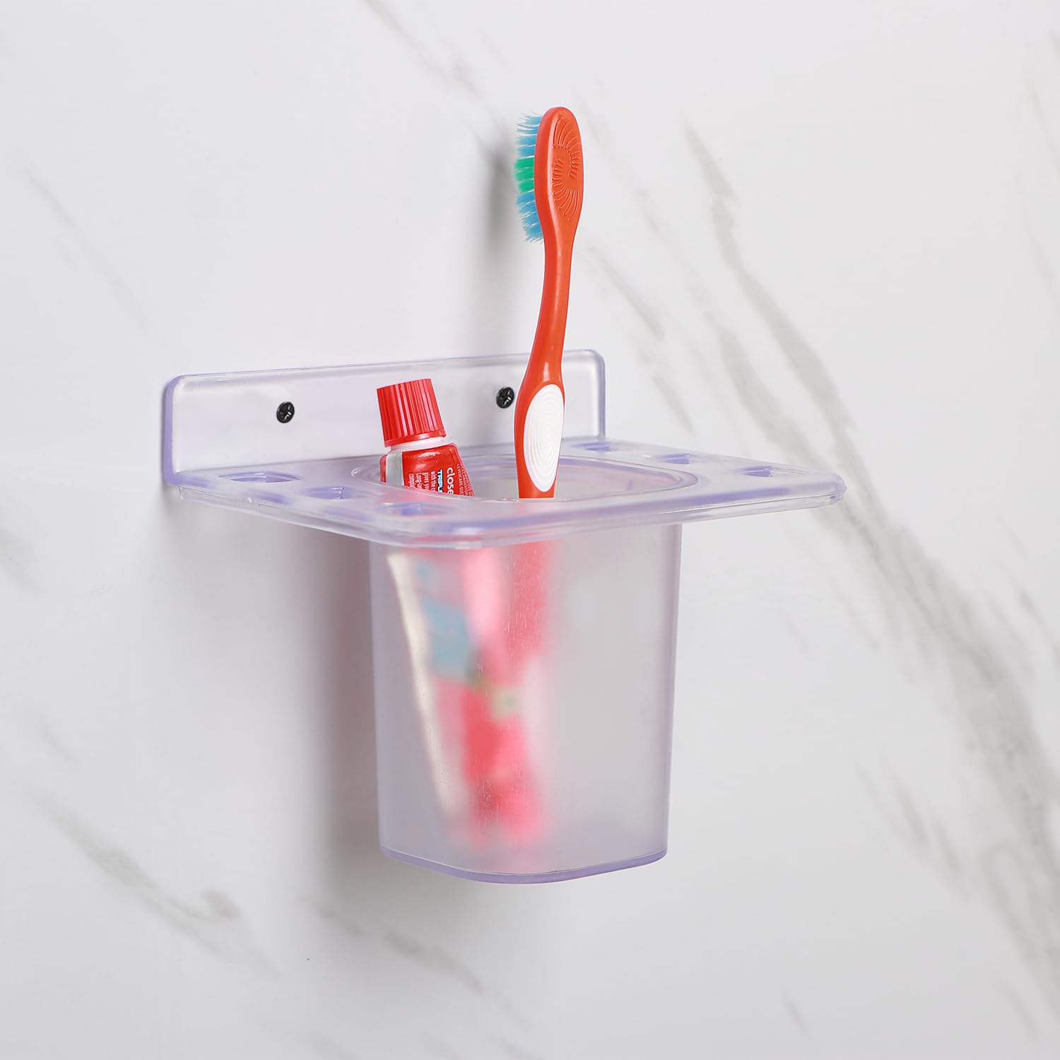 Lipka Unbreakable ABS Two in One Tumbler and Tooth Brush Holders Wall Mounted 1