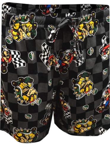 MJC Mens Nintendo Super Mario Brothers Mariokart Mario and Bowser Lounge Shorts