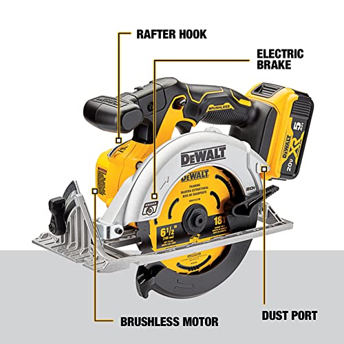 Dewalt 20V Max* Circular Saw, 6-1/2-Inch, Cordless Kit (Dcs565P1) #TOP1