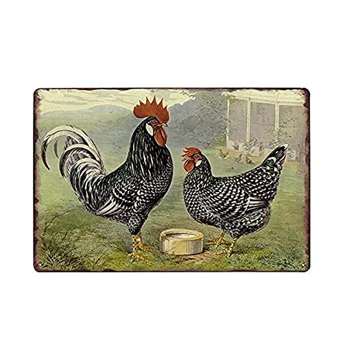 Lawenp Chicken Vintage Wall Decor Bar Decor Aluminum Sign for Home Kitchen Bar Funny Sarcastic Metal 8 x 12 Inches Tin Sign