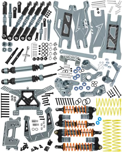 RCMYou RC Upgrades Part for 1/10 Slash 2WD,Suspension Arm,Shock Absorber,Caster Block,Steering Blocks,Stub Axle Carriers,Steering Bellcranks,Drive Shaft,Links,Shock Tower,Front Bulkhead,Titanium