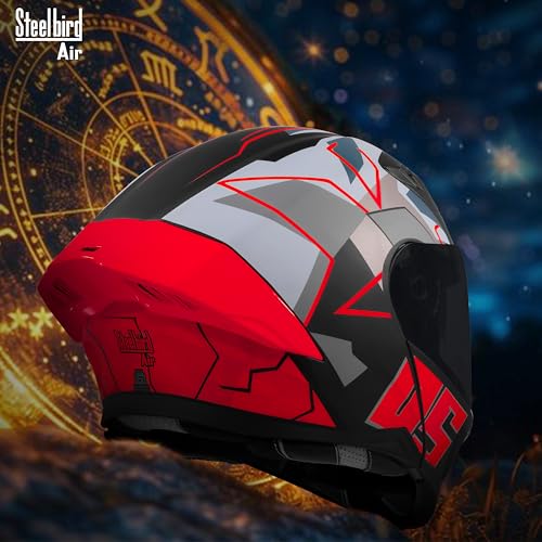 Image of Steelbird SBA-20 05 ISI Certified Flip-Up Graphic Helmet for Men with Inner Chrome Sun Shield