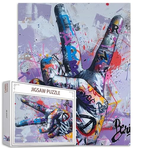 Tucocoo Lot de 1000 Puzzles Colorés à Deux Doigts pour Adultes - Graffiti, Street Art, Activités Familiales Exigeantes, Cadeaux Décoratifs