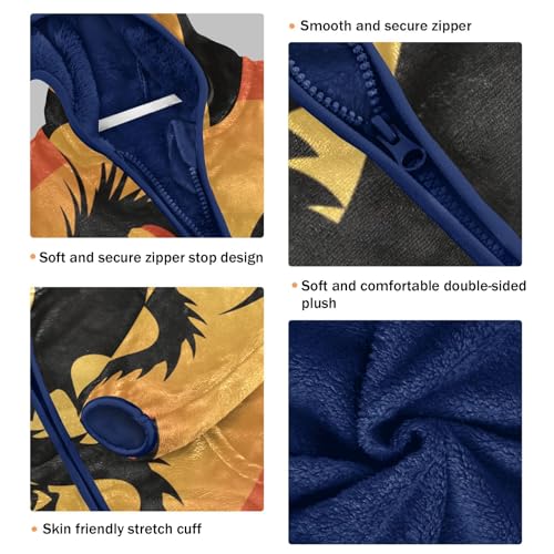 Sunset Dragon Girls Fleece Jacket Girls Fall Jacket Girls Zip Up Hoodie Girls Sherpa Jacket 2-10T3