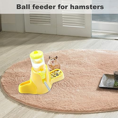 Botella de agua de hámster de 80 ml con soporte y comedero 4