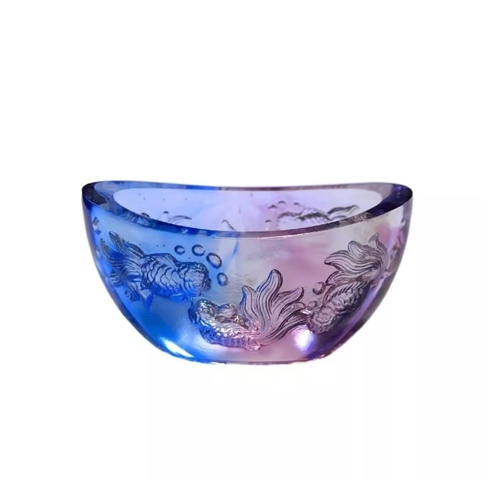 Zbiornik na ryby Chiński Yuanbao Akwarium Miska Feng Shui Bogactwo Wystrój Domu(Blue)