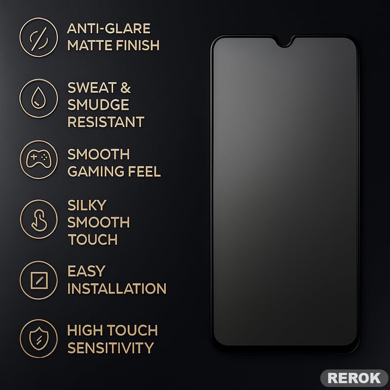 Image of Anti-Glare Matte Tempered Glass Screen Protector Compatible with Samsung Galaxy A56 5G [Pack of 1] | Anti-Fingerprint, Scratch Resistant, Case Friendly, Easy Installation Kit