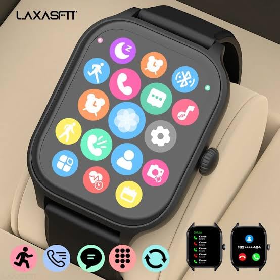 Smartwatch display showing various application icons