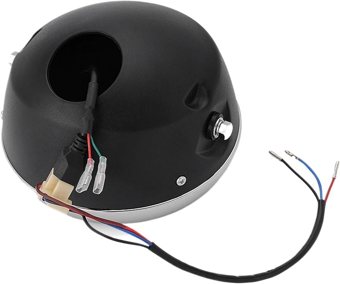 Round 7.5" LED Motorcycle Headlight Hi&Lo HeadLamp Bulb DRL with Angel Ring Compatible With Harle Sportster Cafe Racer Bobber(Model 1)